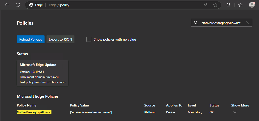 Edge policy