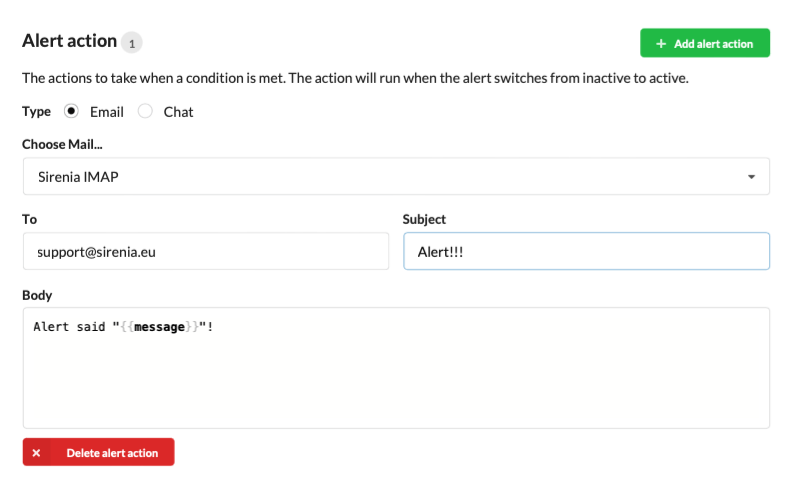 An email action