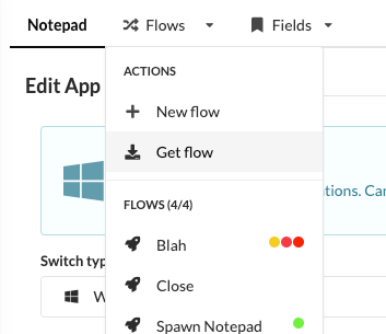 Choose to get a flow from a hub