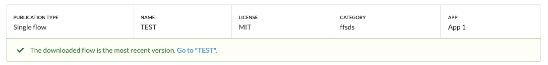 Update an existing flow from the search list
