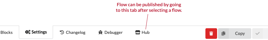 Hub tab
