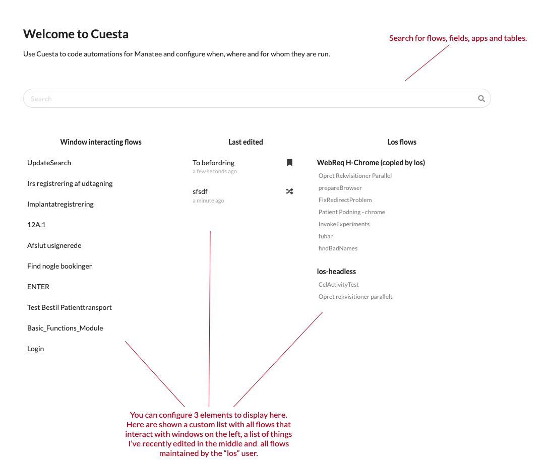 The landing page