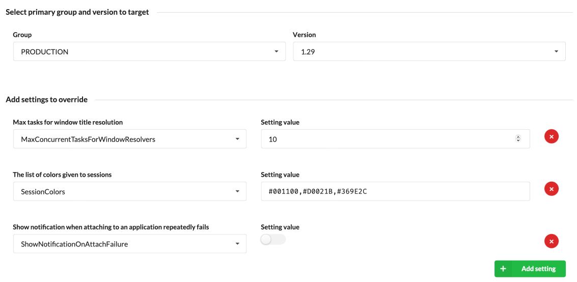 Override default Manatee settings example