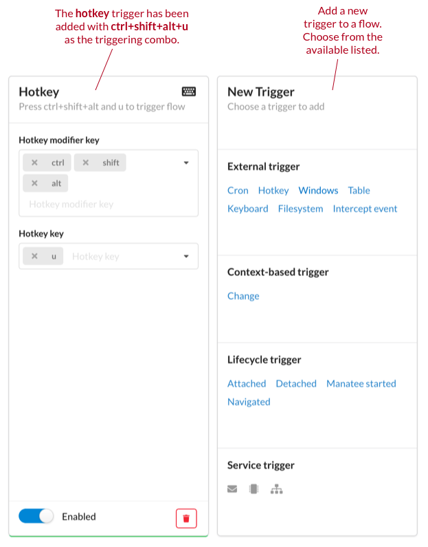 Adding a trigger to a flow