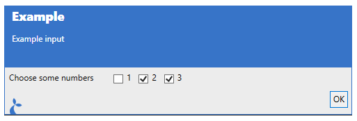 Example of a checkbox input
