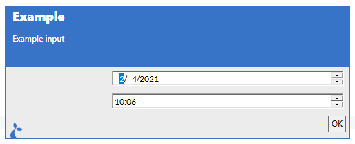 Example of a datetime input