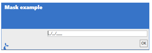 Example of a masked input input