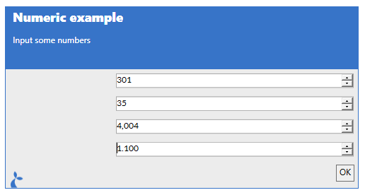 Example of a numeric input