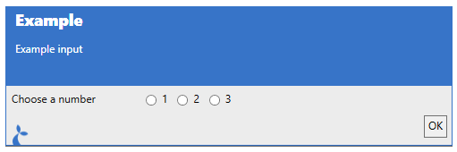 Example of a radio input