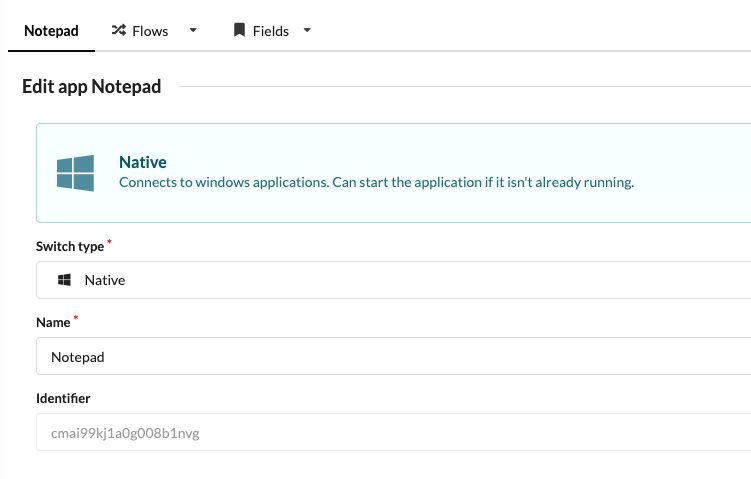 Notepad app in Cuesta v1.15 before migration